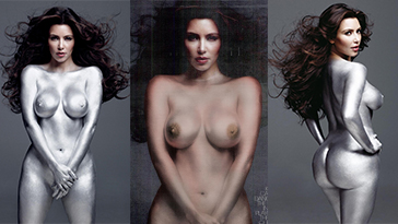 Kim Kardashian Nude Body Paint Photoshoot Leaked